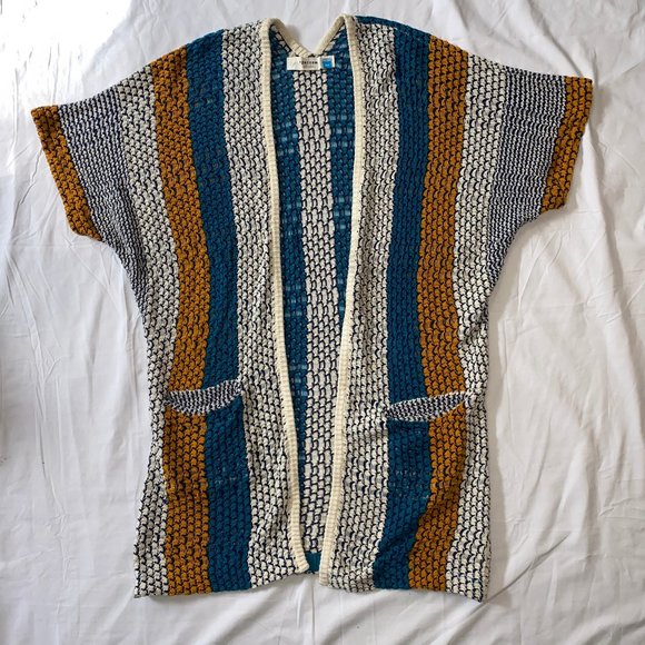 Anthropologie Sweaters - Anthro Sparrow Open Knit Muti Color Long Cardigan